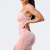 Soft-Knit Ruched Spaghetti-Strap Bodycon Dress – Dusty Rose
