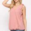 Sleeveless Surplice Top with Shoulder Tie – Rose