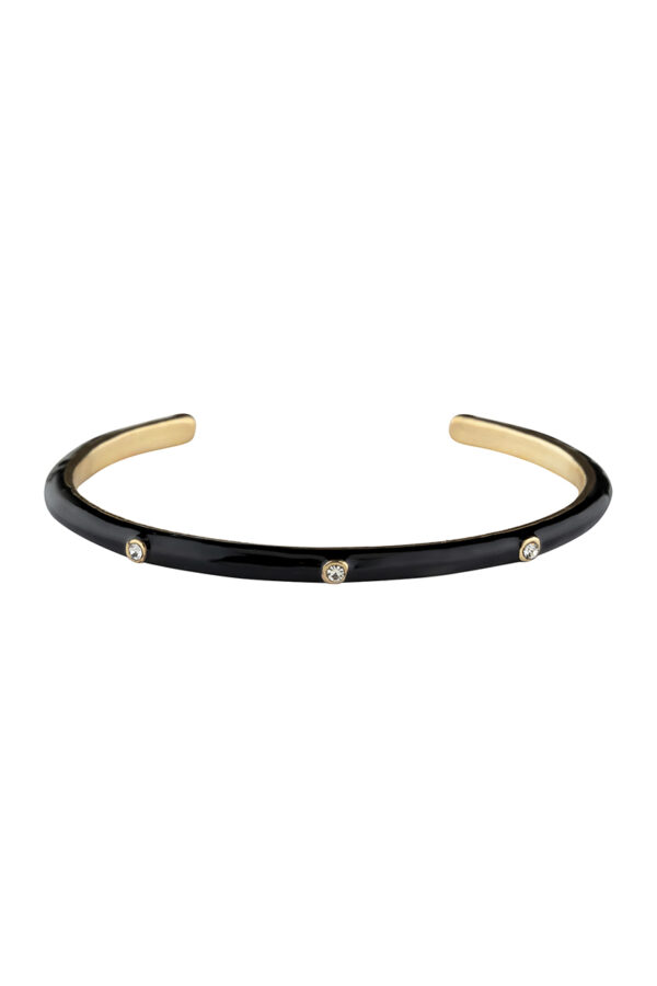 Rhinestone Metal Cuff Bracelet – Color Accents