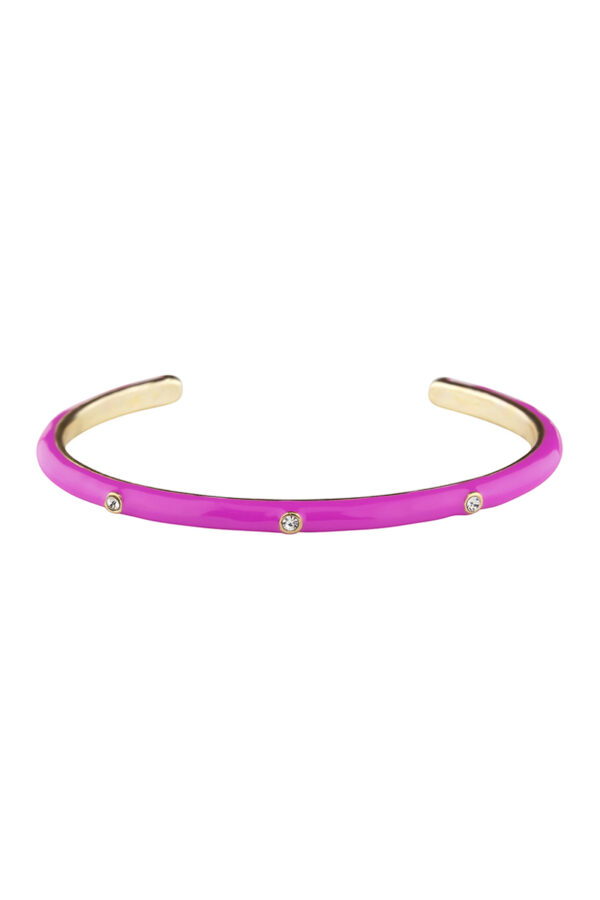 Rhinestone Metal Cuff Bracelet – Color Accents
