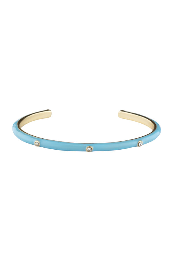 Rhinestone Metal Cuff Bracelet – Color Accents