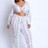 Tie Dye Off-Shoulder Jogger Set – Purple Multi