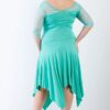Plus-Size Mint Lace Handkerchief-Hem Midi Dress