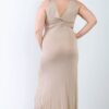 Plus V-Neck Sleeveless Maxi Dress – Beige