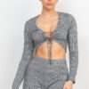 Plaid Cut-out Top & Pants Set – Black/White