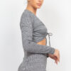 Plaid Cut-out Top & Pants Set – Black/White