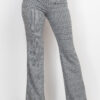 Plaid Cut-out Top & Pants Set – Black/White