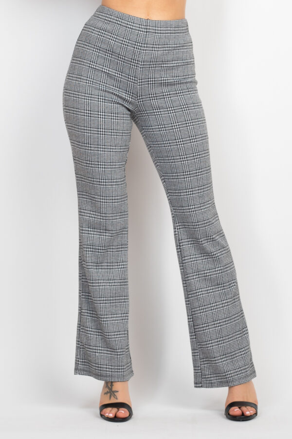 Plaid Cut-out Top & Pants Set – Black/White