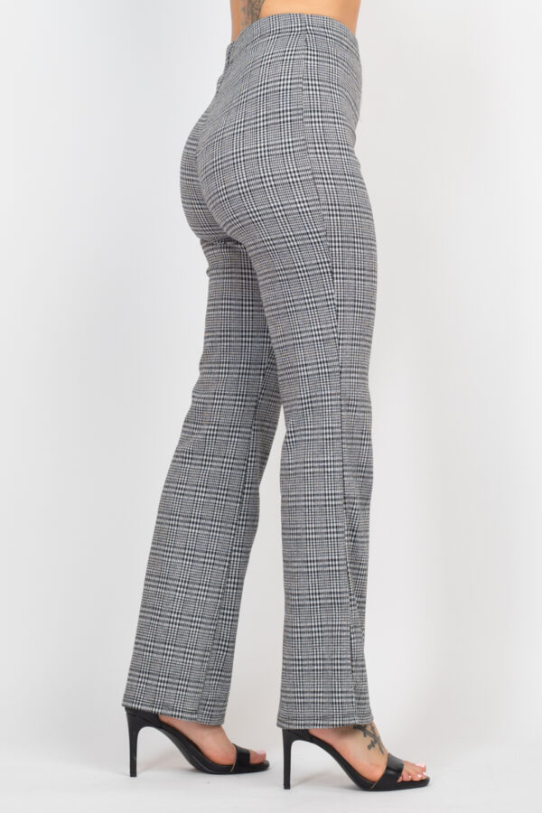 Plaid Cut-out Top & Pants Set – Black/White
