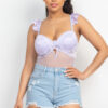 Sweetheart Cut-Out Cami Ruffled Bodysuit – Lavender