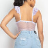 Sweetheart Cut-Out Cami Ruffled Bodysuit – Lavender