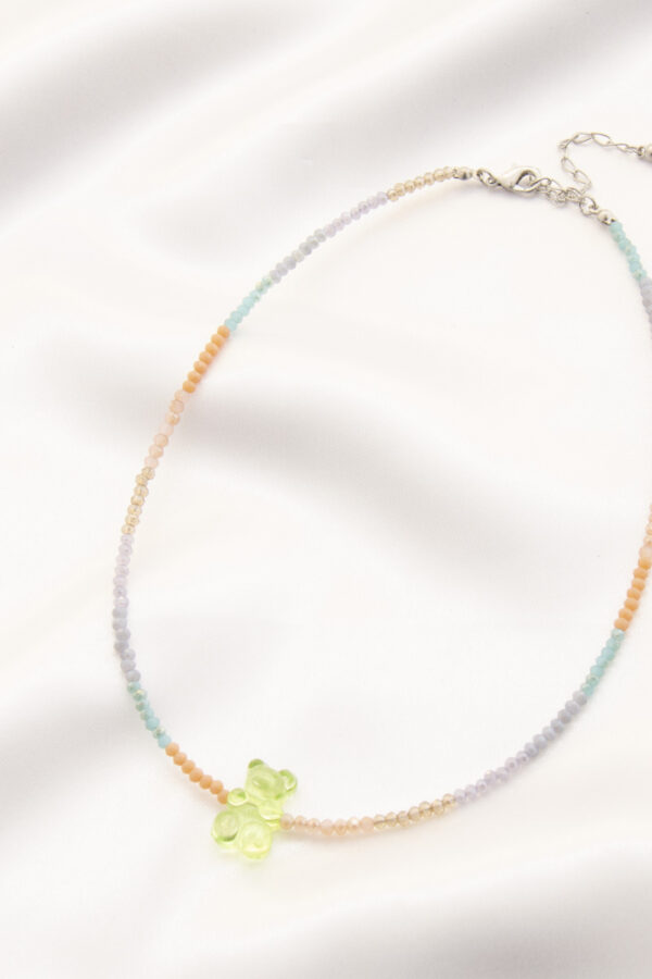 Gummy Bear Charm Beaded Necklace – Multicolor Beads