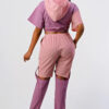Colorblock Pants Set with Hoodie and Detachable Bottom – Mauve