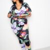 Flower Jogger & Top Set – Floral Print (Plus Size)