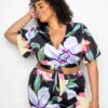 Flower Jogger & Top Set – Floral Print (Plus Size)