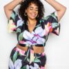 Flower Jogger & Top Set – Floral Print (Plus Size)