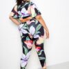 Flower Jogger & Top Set – Floral Print (Plus Size)