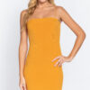 Heavy Rib Cami Mini Dress – Straight Neck in Mango