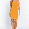 Heavy Rib Cami Mini Dress – Straight Neck in Mango