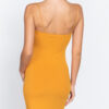Heavy Rib Cami Mini Dress – Straight Neck in Mango