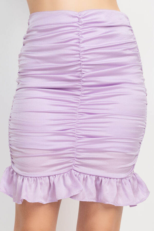 Halter Crop Top & Ruched Mini Skirt Set – Lavender
