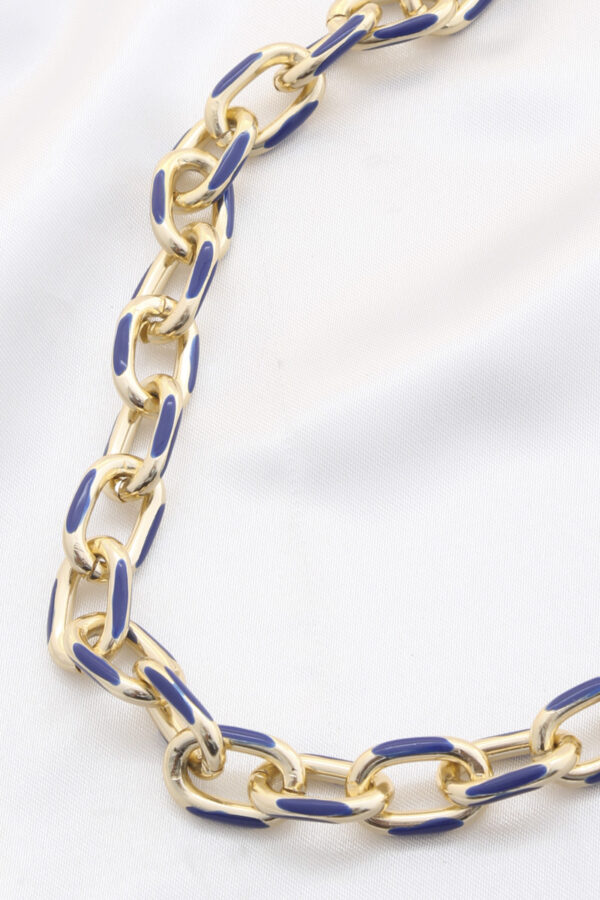 Polished Color Metal Oval Link Necklace – Vibrant Hues