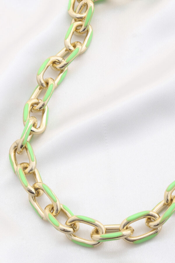Polished Color Metal Oval Link Necklace – Vibrant Hues