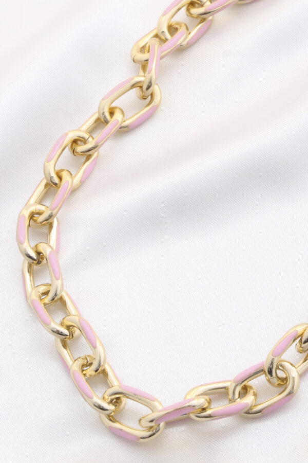 Polished Color Metal Oval Link Necklace – Vibrant Hues