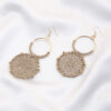 Double Circle Thread-Beaded Earrings – Colorful Drop Style