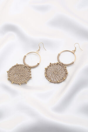 Double Circle Thread-Beaded Earrings – Colorful Drop Style