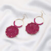 Double Circle Thread-Beaded Earrings – Colorful Drop Style