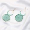 Double Circle Thread-Beaded Earrings – Colorful Drop Style