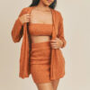 3-Piece Cardigan Set – Rust Knit Layering