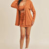 3-Piece Cardigan Set – Rust Knit Layering