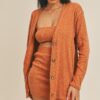 3-Piece Cardigan Set – Rust Knit Layering