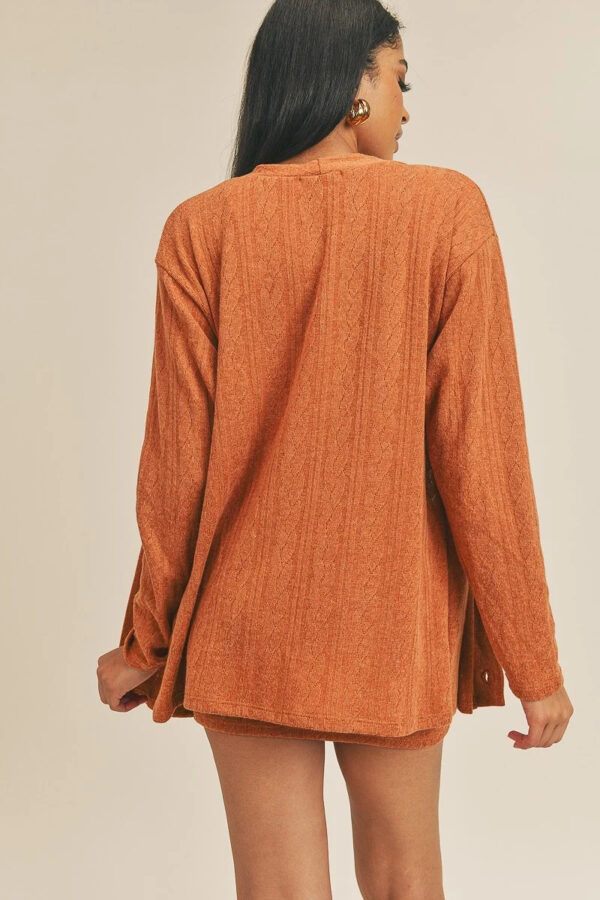 3-Piece Cardigan Set – Rust Knit Layering