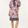 Polka Dot Print Midi Dress – Pink