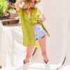 Oversize Jacket – Collar Neck Button-Down in Lime