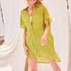 Oversize Jacket – Collar Neck Button-Down in Lime