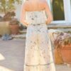 Tube-Top Ruffle-Waist Jumpsuit with Lace Trim – Light Sage