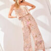 Tube Jumpsuit with Tier Ruffle Waist – Blush