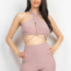 Halter Crop Top & Bell-Bottom Leggings Set – Coco