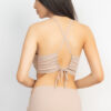 Asymmetrical Cross-Back Top & Skirt Set – Light Taupe
