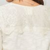 Knit Top with Deep V & Lace Yoke – Vanilla