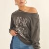 Garment-Dyed French Terry Sweatshirt – Leopard Graphic