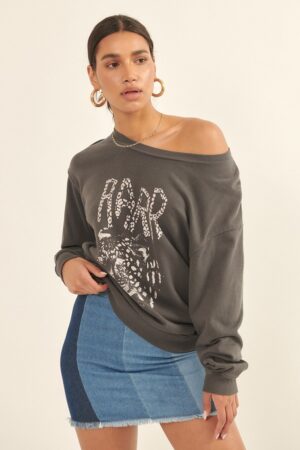 Garment-Dyed French Terry Sweatshirt – Leopard Graphic