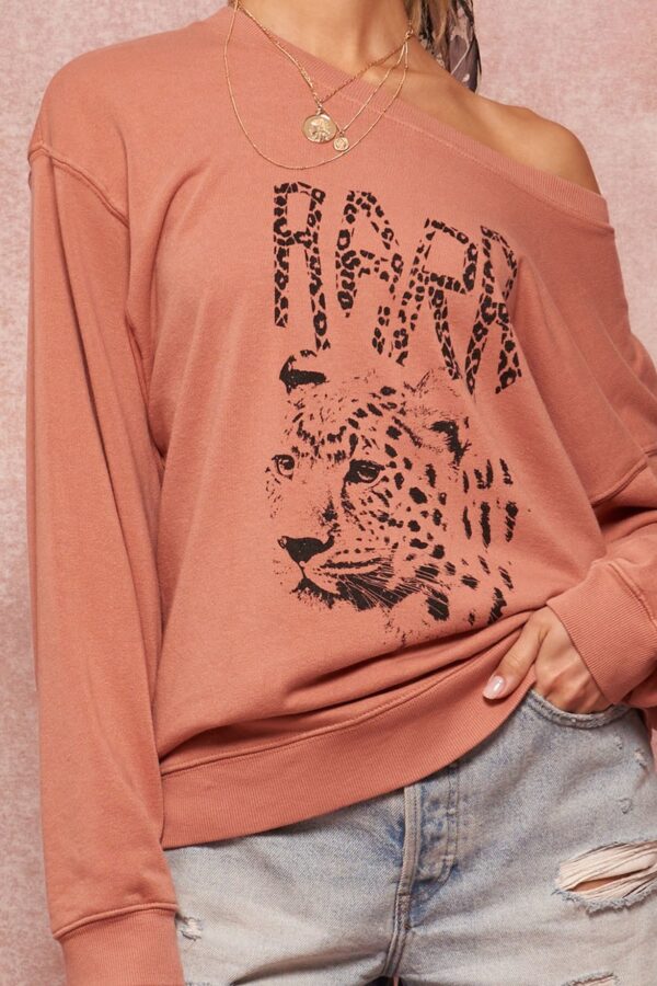 Garment-Dyed French Terry Sweatshirt – Leopard RARR Graphic