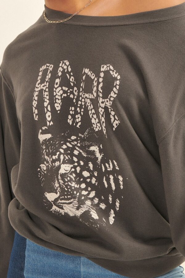Garment-Dyed French Terry Sweatshirt – Leopard Graphic