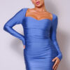 Sweetheart Pleated Front Mini Dress – Denim