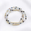 3-Row Glass Bead Stretch Bracelet – Polished Strands